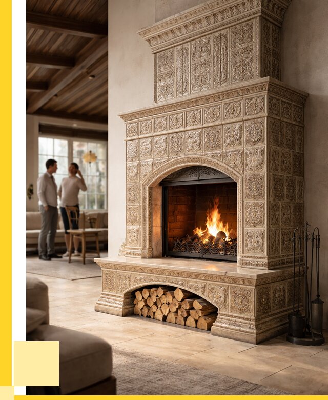 Купить изразцовый камин в Печоре от 254550 р. | ЭриданПчр