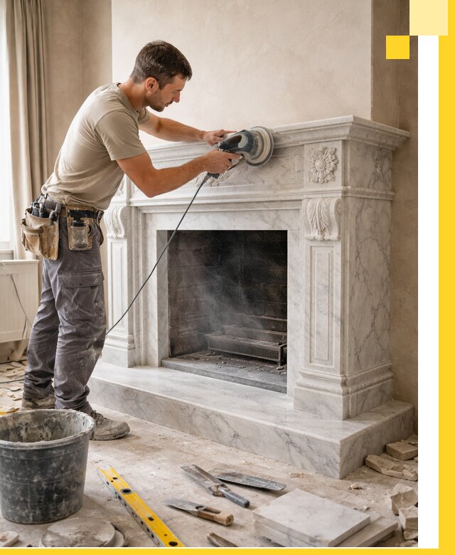 Изготовление и установка мраморных каминов в Печоре под ключ