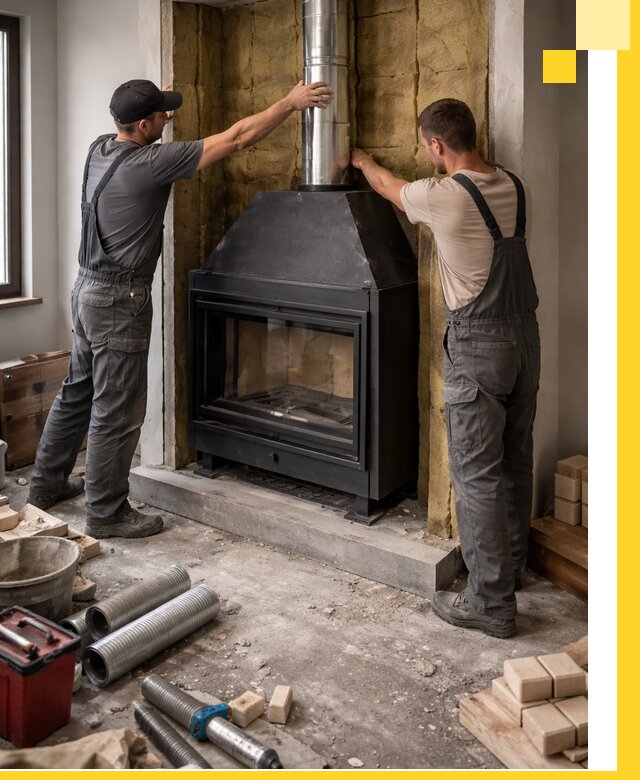 Изготовление и монтаж закрытых каминов в Печоре под ключ