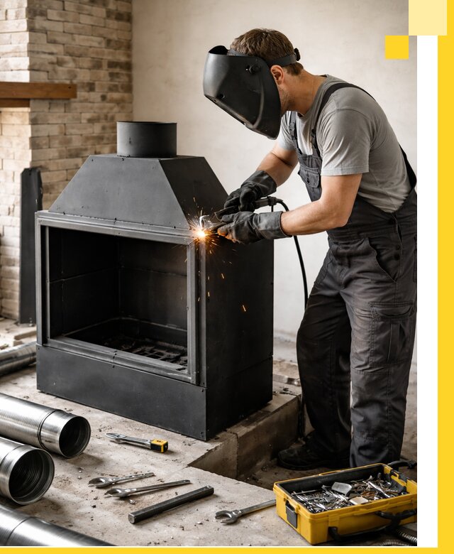 Продажа и установка металлических каминов в Печоре под ключ