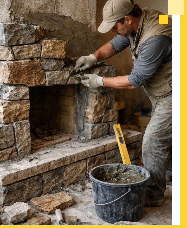 Изготовление и установка каменных каминов под ключ в Печоре