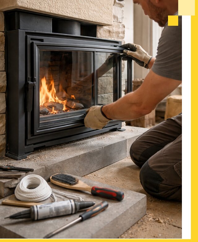 Производство, монтаж и доставка каминов со стеклом в Печоре