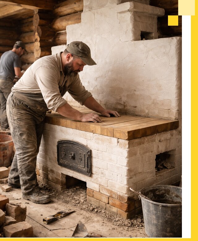 Проектирование и установка русской печи с лежанкой в Печоре