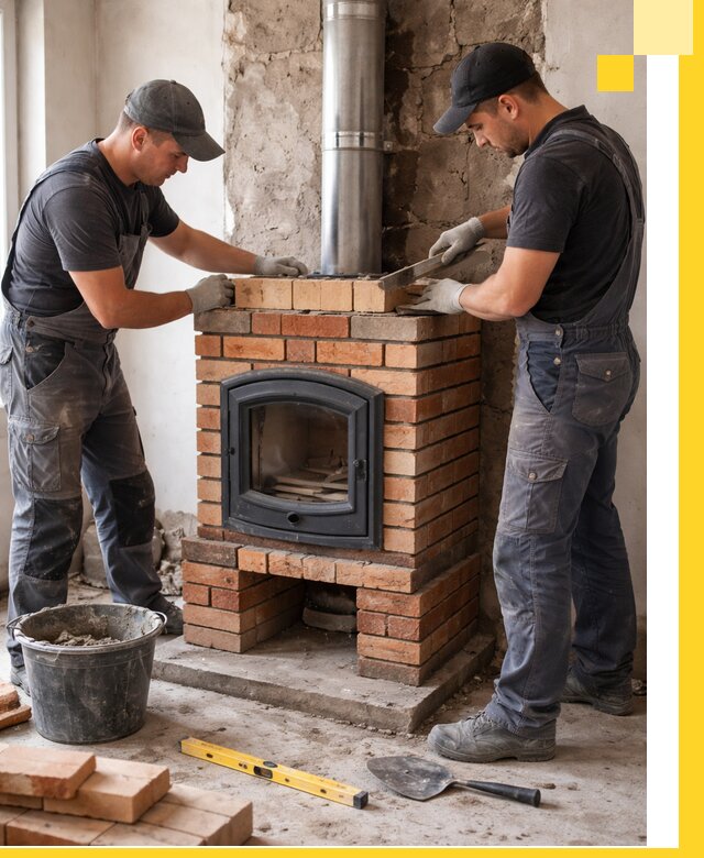 Монтаж печи камина под ключ в Печоре с гарантией и пусконаладкой