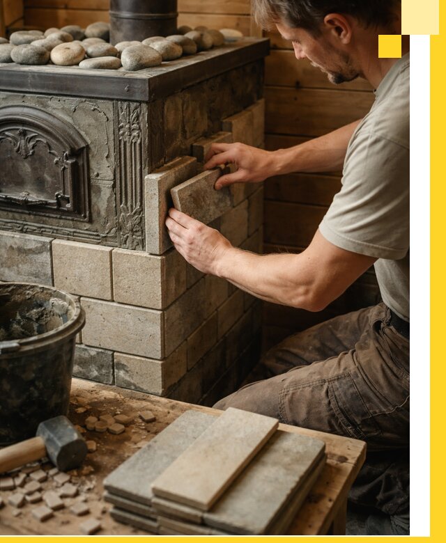 Облицовка банных печей в Печоре профессиональная отделка