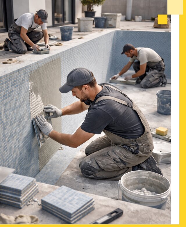 Облицовка бассейнов в Печоре плитка мозаика гидроизоляция