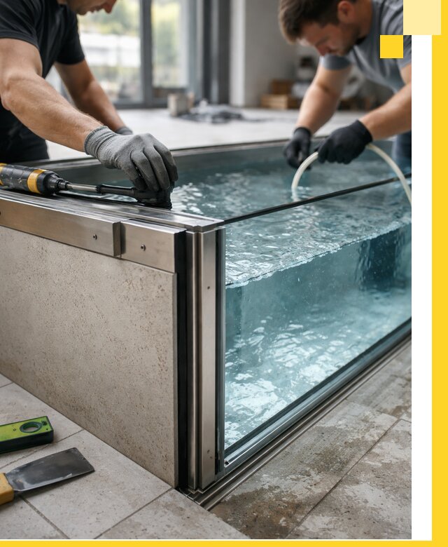 Проектирование и монтаж стеклянных бассейнов в Печоре