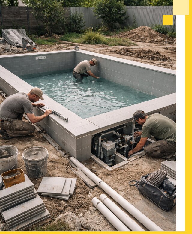 Строительство и монтаж бассейнов для дачи под ключ в Печоре