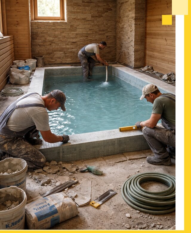 Проектирование и строительство бассейнов для бани в Печоре