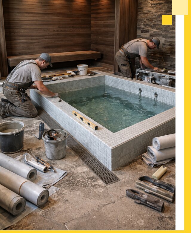 Установка и строительство бассейнов для сауны в Печоре