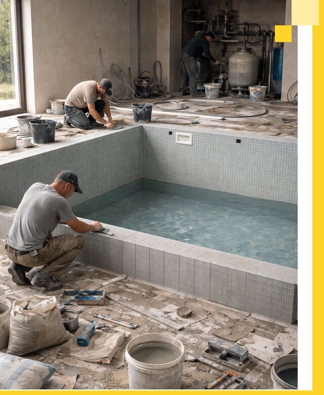 Строительство и монтаж бассейнов в помещении в Печоре