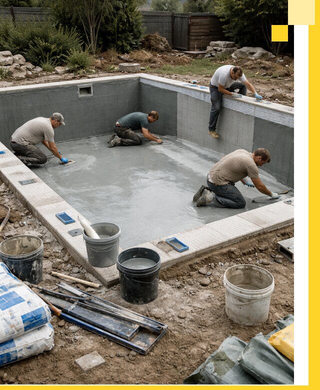 Изготовление и монтаж чаши бассейна под ключ в Печоре