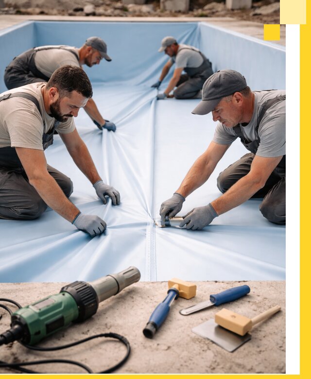 ПВХ пленка для бассейнов с монтажом и гарантией в Печоре