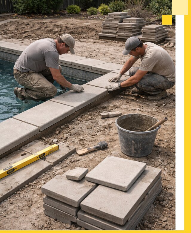 Установка и изготовление копингового камня для бассейнов в Печоре