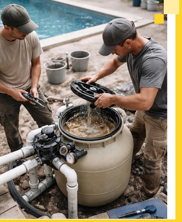 Установка и обслуживание песочных фильтров для бассейнов в Печоре