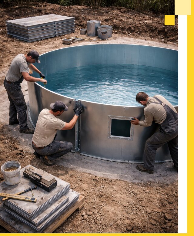 Круглые бассейны под ключ в Печоре проектирование и монтаж