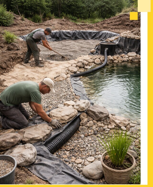 Строительство природных бассейнов и озер в Печоре под ключ