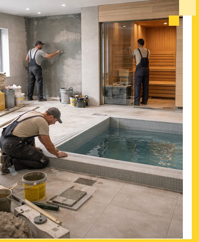 Проектирование и строительство сауны с бассейном в Печоре