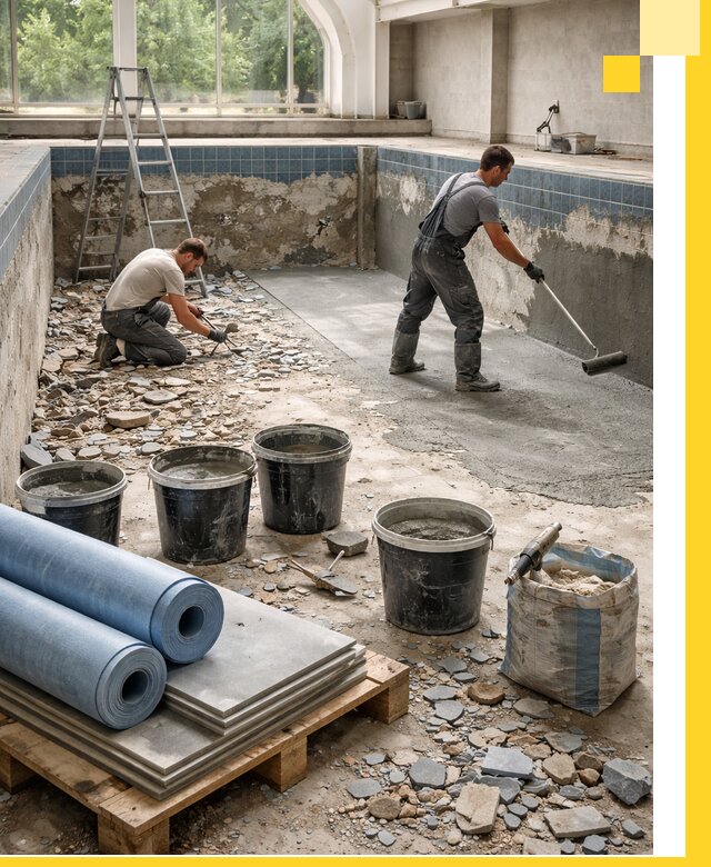 Реконструкция бассейнов в Печоре: ремонт, гидроизоляция