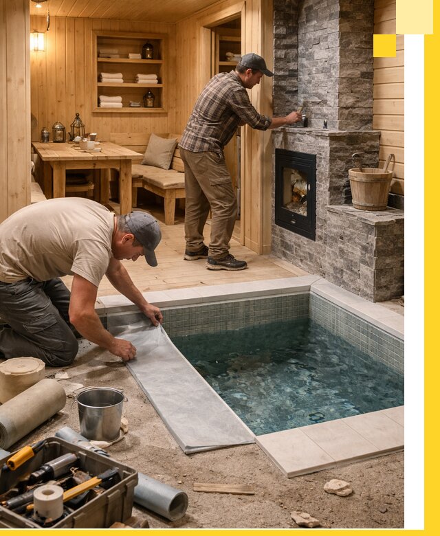 Строительство бань с комнатой отдыха под ключ в Печоре