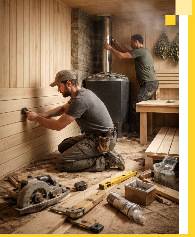 Полное строительство и оснащение парных под ключ в Печоре