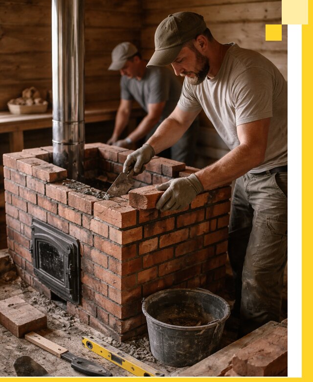 Кирпичные печи для бани под ключ в Печоре, проект и монтаж