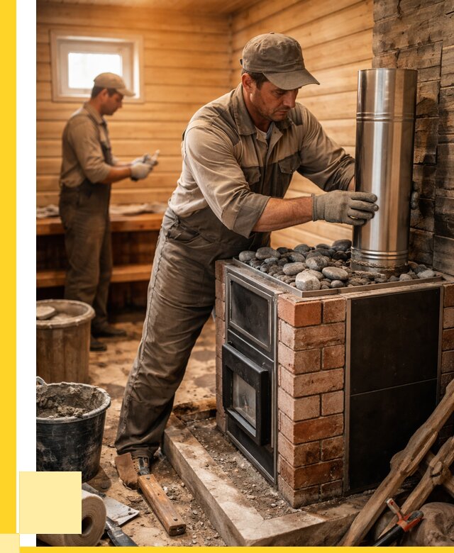 Монтаж печи в бане под ключ в Печоре от 20364 р. | ЭриданПчр