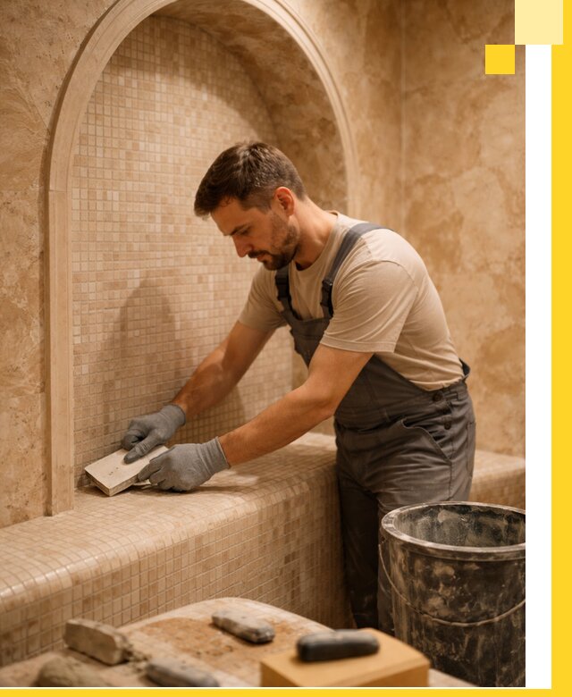 Профессиональная отделка хамамов с мозаикой под ключ в Печоре