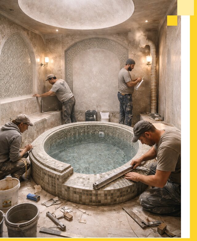 Профессиональное строительство хамама с бассейном в Печоре под ключ